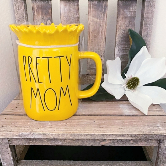 🆕️ Rae Dunn PRETTY MOM Sunflower🌻 Topper/Lid Canary Yellow 💛 Mug Cup - Picture 14 of 14